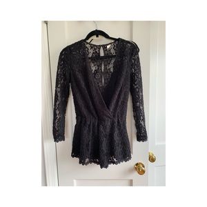 Black lace romper, free people
